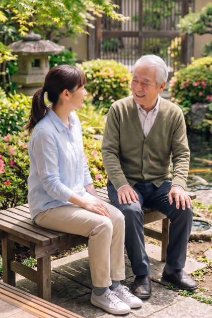 公園でくつろぐ男性